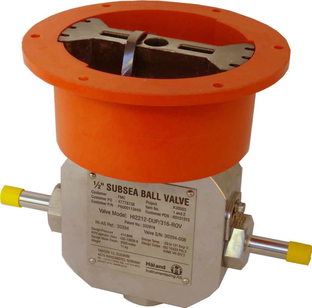 Subsea Rov Interface Subsea ball valve for ROV - Håland Instrumentering